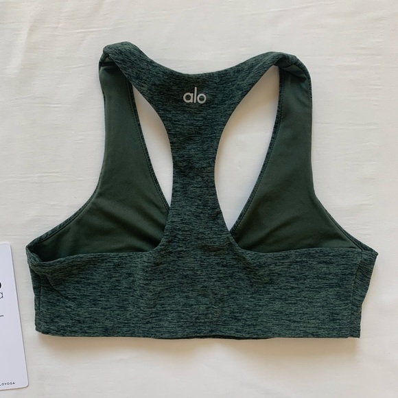 Alo Hunter Heather Green Alosoft Base Bra XS - Picture 2 of 5